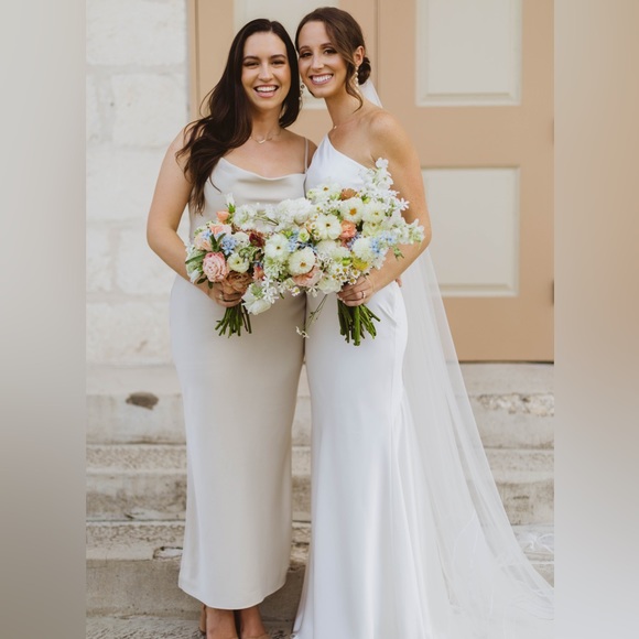 BHLDN Cali Satin Charmeuse in Champagne - Picture 3 of 3